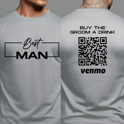 Personalized Bachelor Party Groom Crew Shirts, Custom Venmo QR Code Buy The Groom A Drink, Best Man Shirts, Groom Shirts, Groomsmen Shirts
