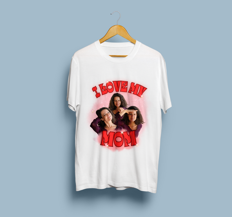 Personalized I Love My Mom Photo Shirt, Custom Photo Shirt for Mom, Mothers Day Gift for Her, Birthday Gift for Mother
