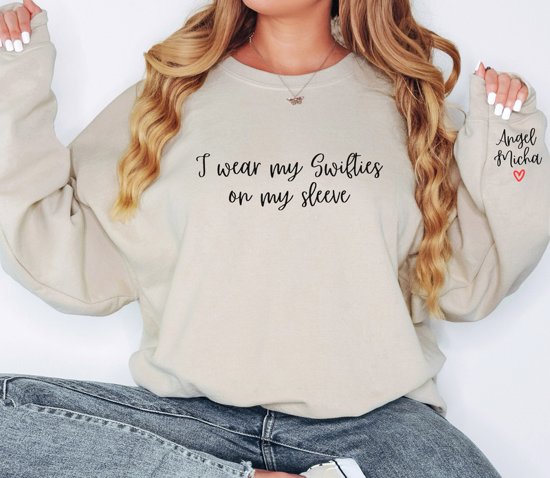 Mom Sweatshirt with Kids Names On Sleeve, Personalized Gift for Mom, Trendy Mom Shirt from Daughter, Mother's Day Christmas Gift For Her