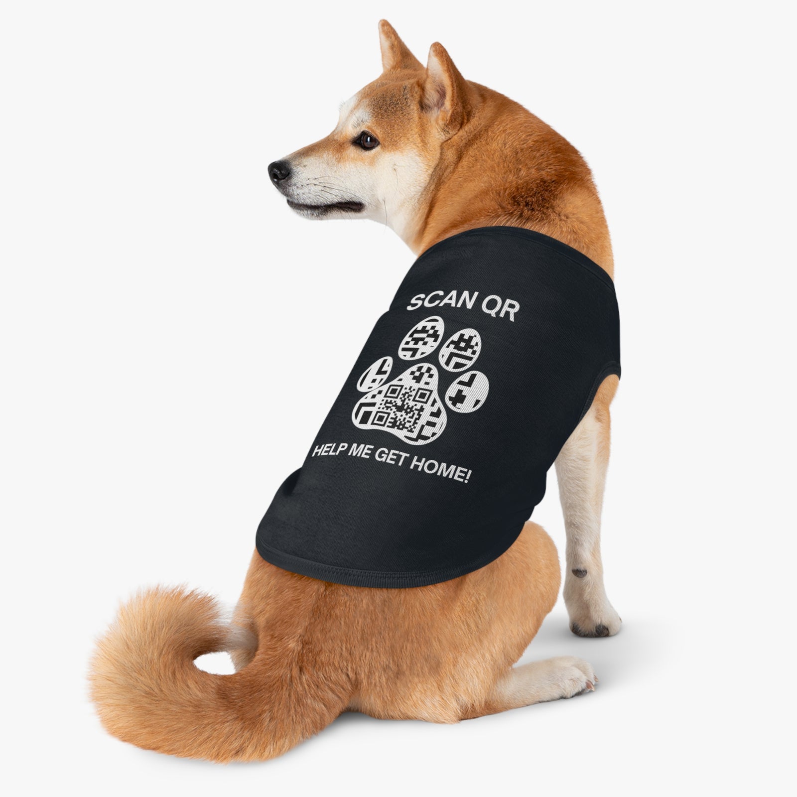 Personalized Pet QR Code Paw Dog Pet Tank Top, Custom Pets QR Code, Dog Shirts, Cat Shirts