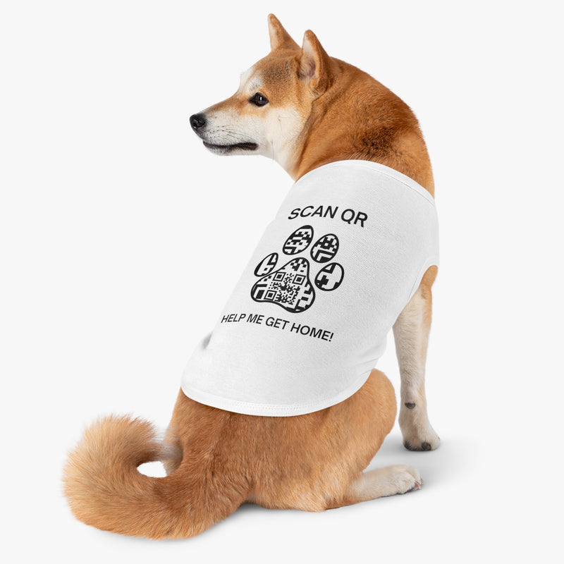 Personalized Pet QR Code Paw Dog Pet Tank Top, Custom Pets QR Code, Dog Shirts, Cat Shirts