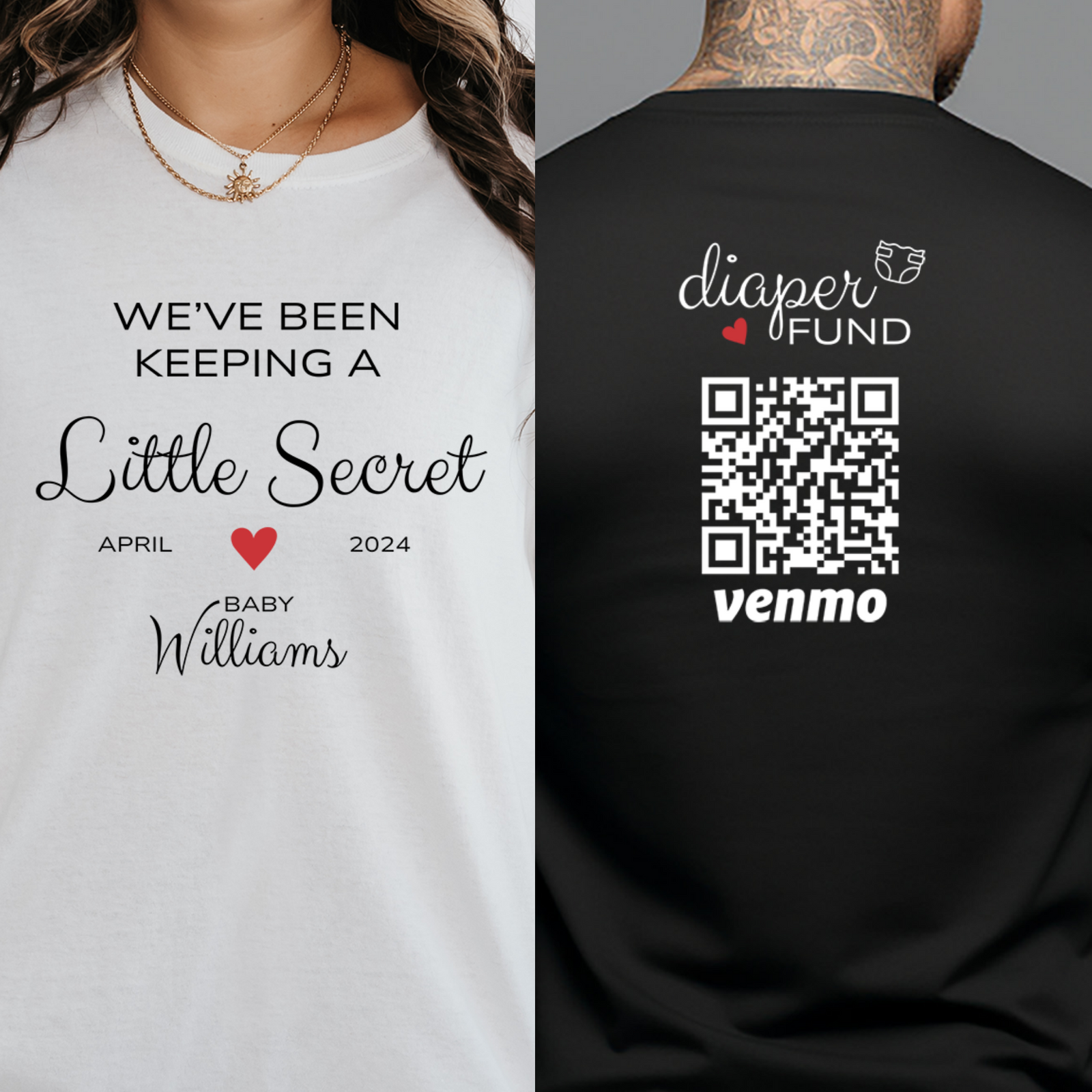 Custom Baby Reveal Venmo Shirts, Personalized Pregnancy Announcement Gift, Little Secret Diaper Fund Shirt, New Dad New Mom Baby Shower Gift