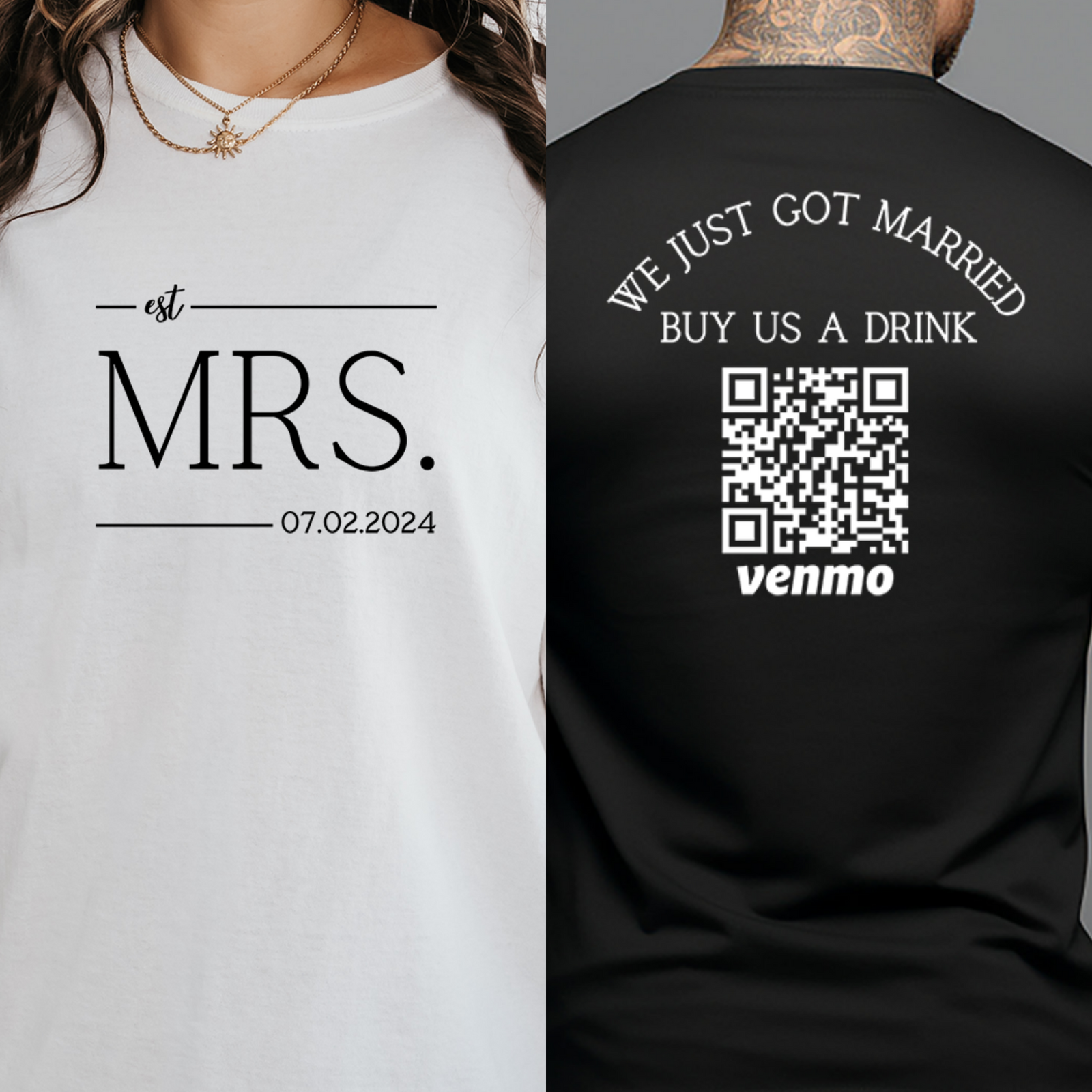 Custom Mr and Mrs Honeymoon Wedding Venmo Shirt, Just Married Shirt, Personalized Gift for Couples, Honeymoon Fund Shirts