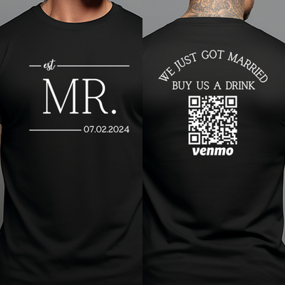 Custom Mr and Mrs Honeymoon Wedding Venmo Shirt, Just Married Shirt, Personalized Gift for Couples, Honeymoon Fund Shirts