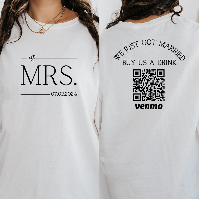 Custom Mr and Mrs Honeymoon Wedding Venmo Shirt, Just Married Shirt, Personalized Gift for Couples, Honeymoon Fund Shirts