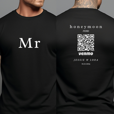 Personalized Mr and Mrs Shirt, Custom Honeymoon Fund Venmo Shirt, Honeymoon Shirts, Wedding Gift for Couples, Newlywed Gift, Matching Shirts