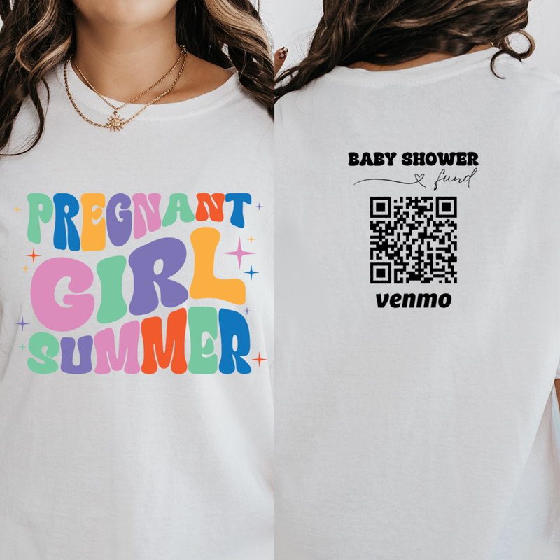 Personalized Pregnant Girl Summer Shirt, Custom Baby Shower Fund Venmo Shirts, Pregnant Girl Shirt, Funny New Mom Shirt, Mom To Be Shirt