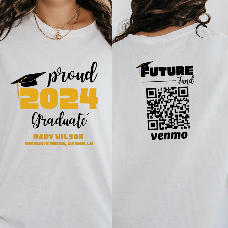 Personalized Class of 2024 Family Graduation Shirts, Custom Future Fund Venmo QR Code Shirts, Education Fund Shirt, Proud Family Tee Shirt