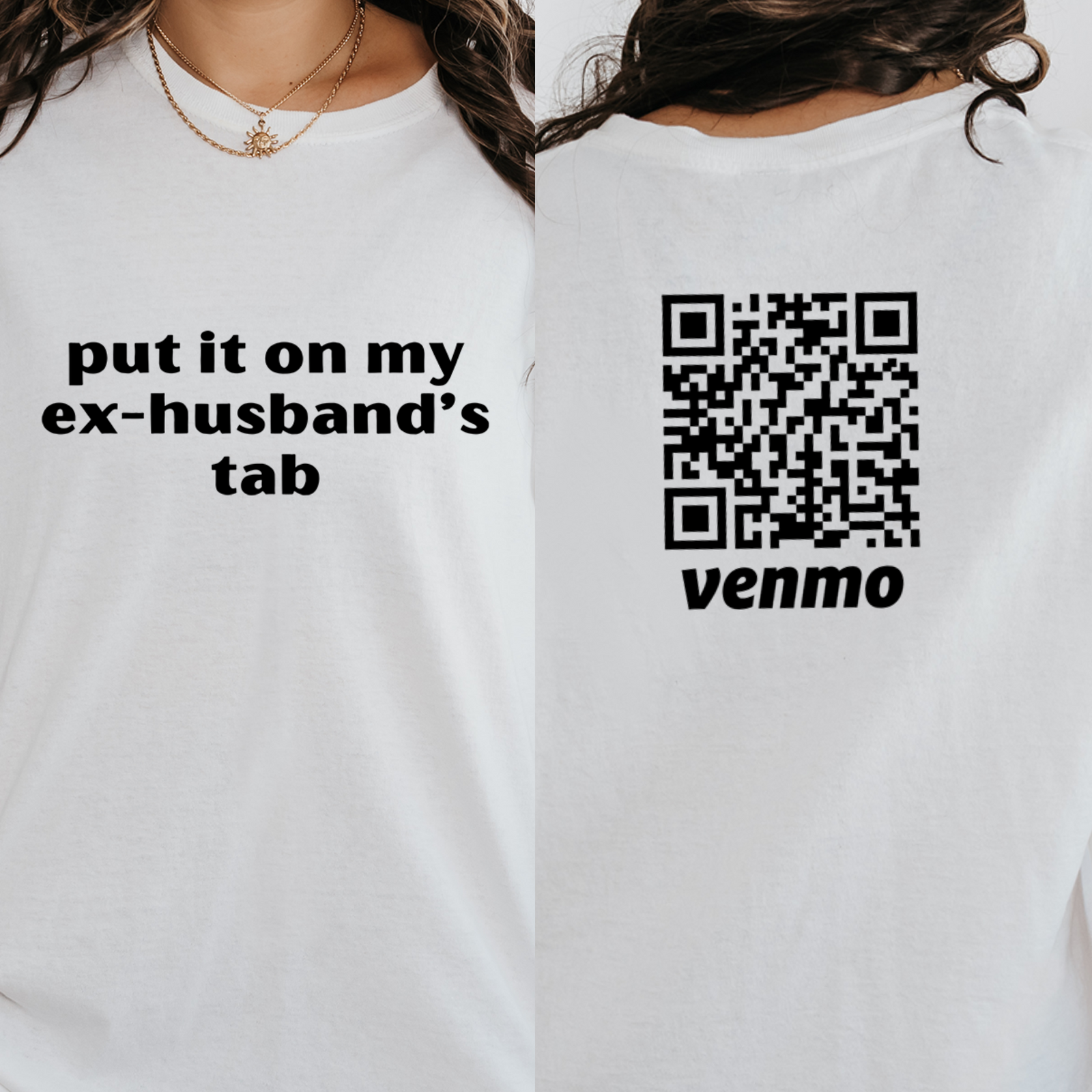Personalized Divorce Shirt, Put It On My Ex-Husband's Tab, Custom Venmo Code Shirts, Funny Divorce Gift for Newly Divorced, Ex Wife Shirts