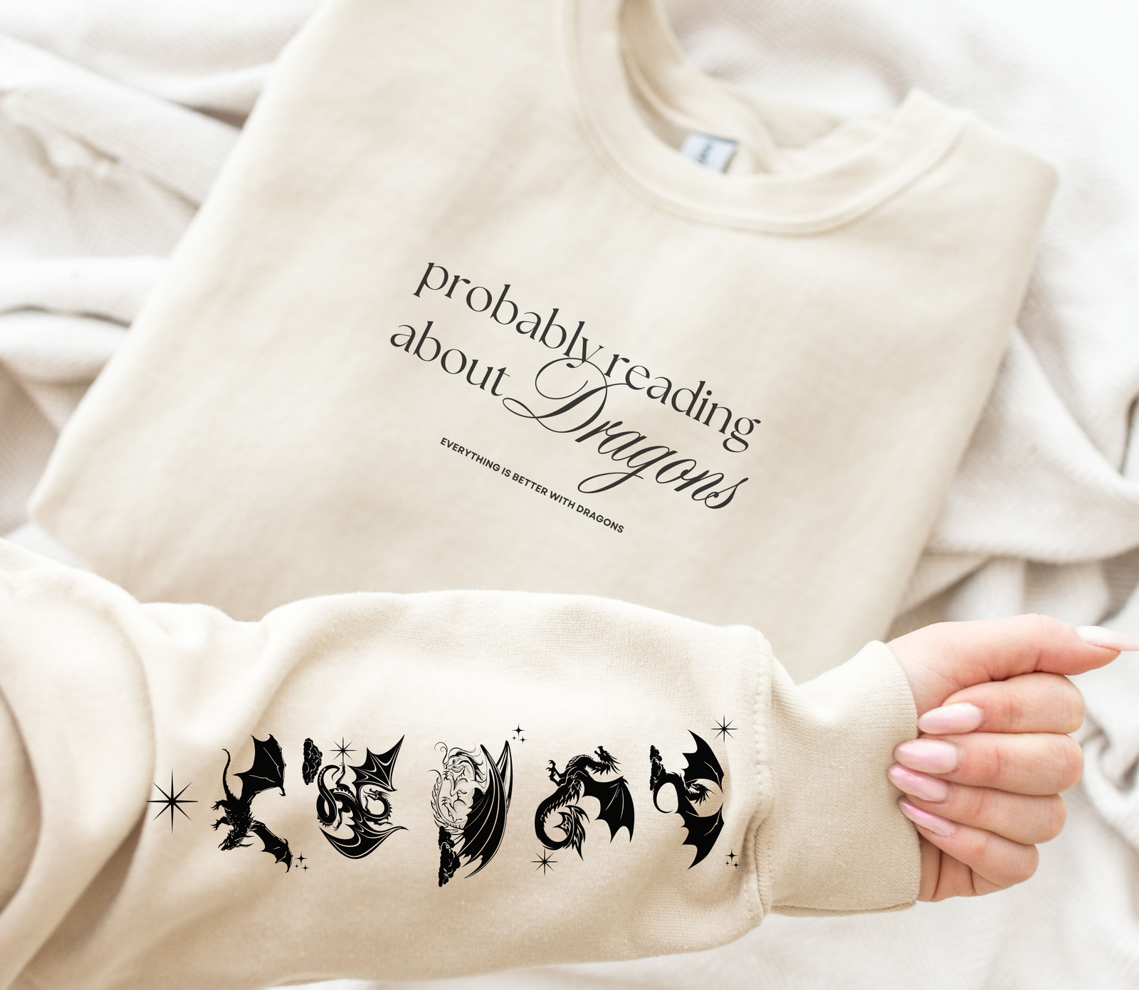 Probably Reading About Dragons  Bookish Sweatshirt, Booktok, Librarian Gift, Book Lovers Sweatshirt, Dragon Book Shirt