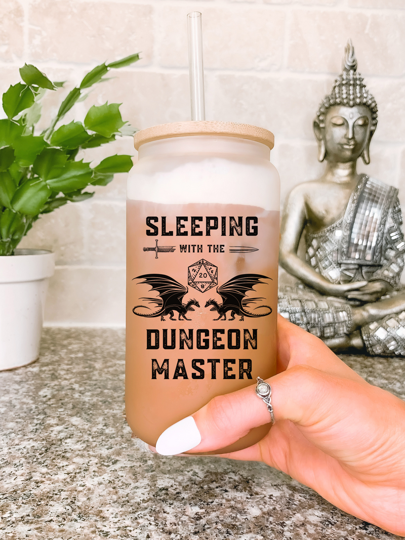 Sleeping with the Dungeon Master Mug Tumbler, 16 oz Dnd Travel Mug, Dnd Gift for Girlfriend, Dungeon And Dragons Mug, Funny Gaming Cup