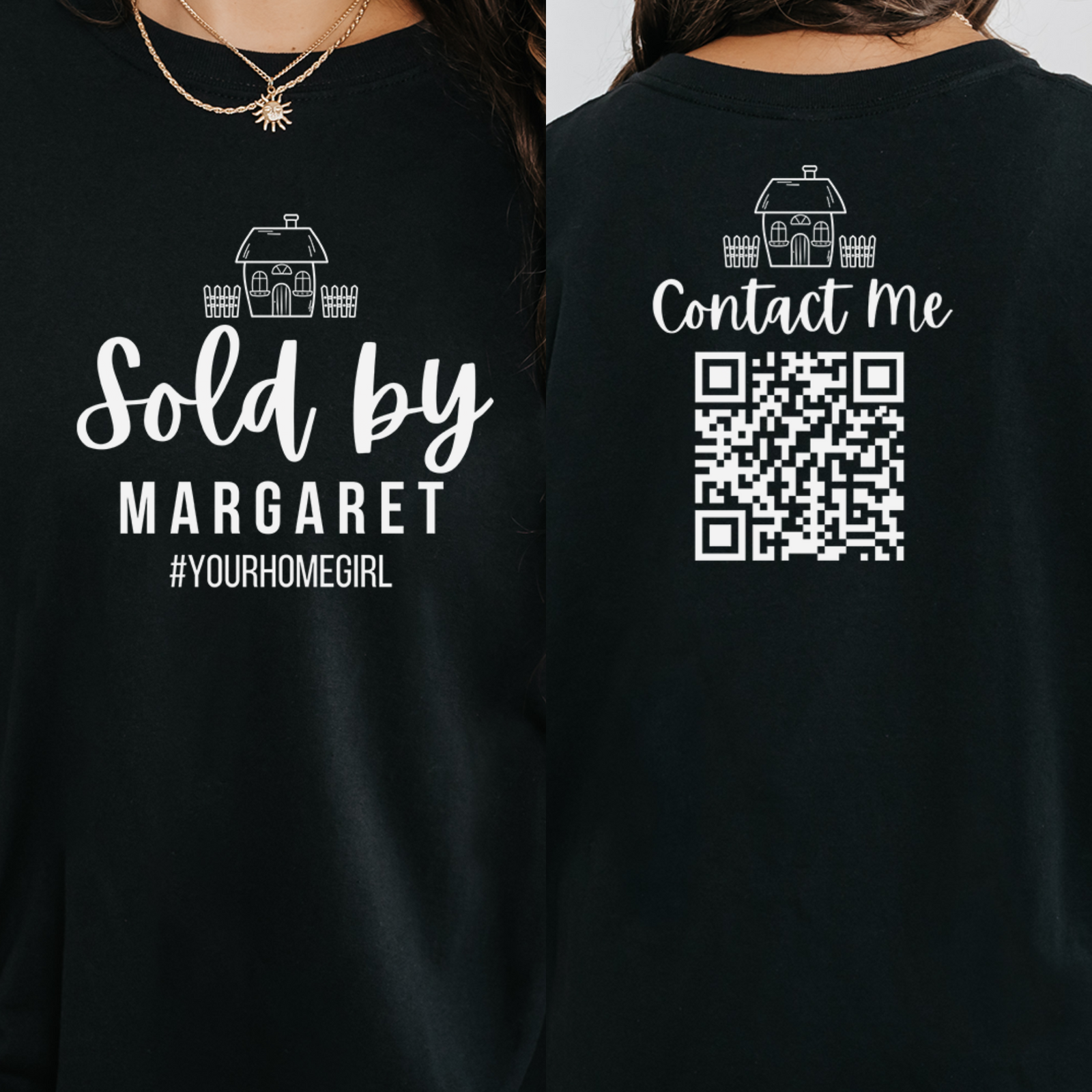 Personalized Sold By Real Estate Agent Shirt, Custom Name Your Home Girl, Contact Me, QR Code Shirts, Business Tshirt, Closing Gift for Her