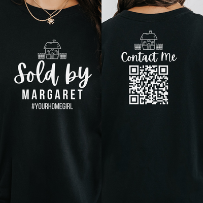 Personalized Sold By Real Estate Agent Shirt, Custom Name Your Home Girl, Contact Me, QR Code Shirts, Business Tshirt, Closing Gift for Her