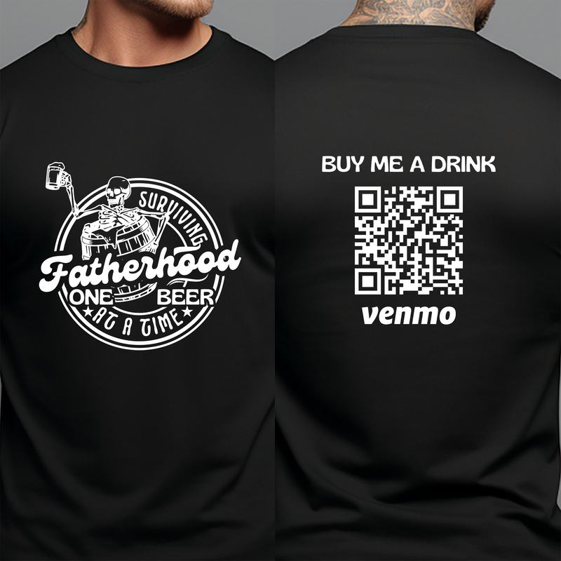 Personalized Surviving Fatherhood One Beer At A Time Shirt, Custom Venmo Shirts, Funny Fathers Day Gift for Him, Birthday Gift for Dad