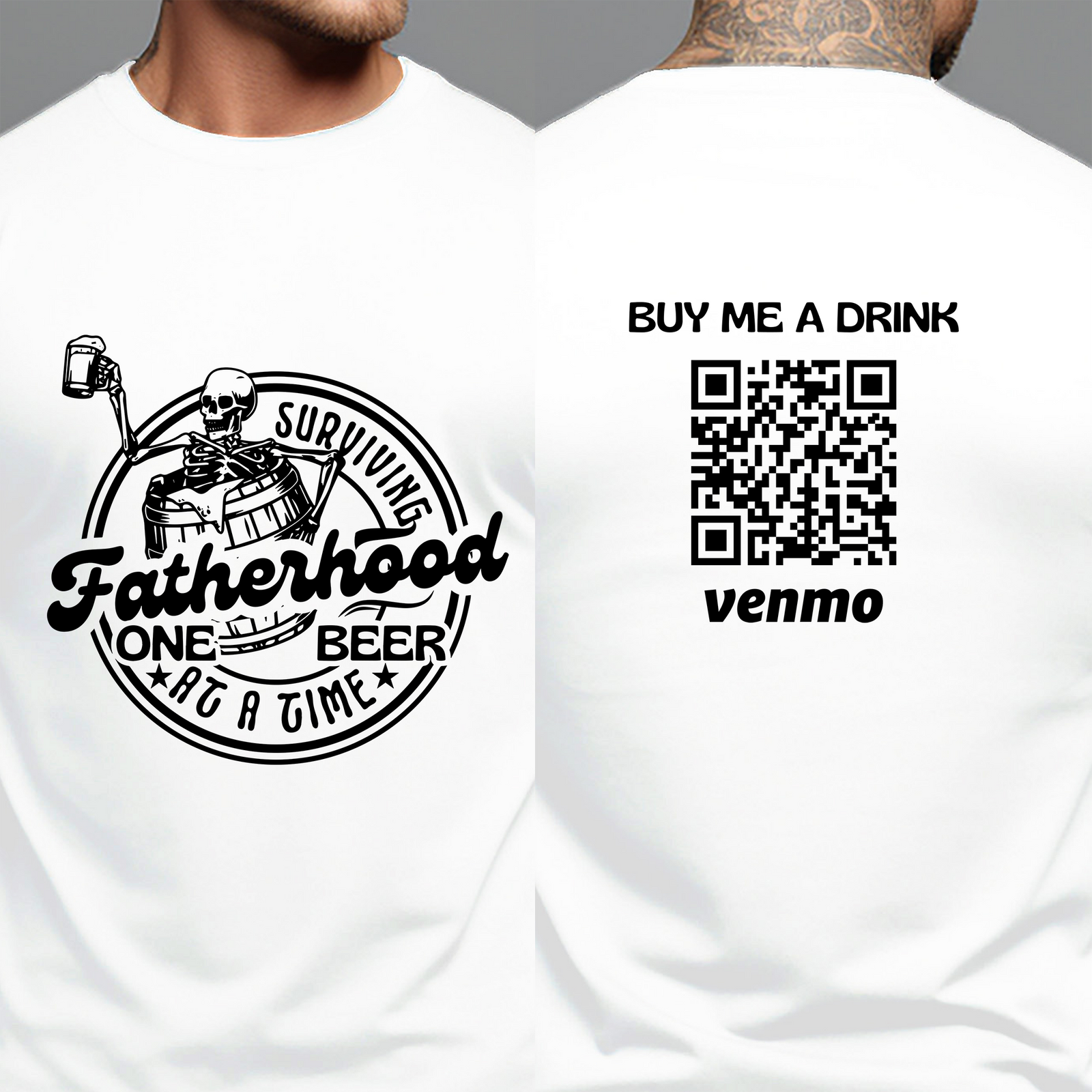 Personalized Surviving Fatherhood One Beer At A Time Shirt, Custom Venmo Shirts, Funny Fathers Day Gift for Him, Birthday Gift for Dad