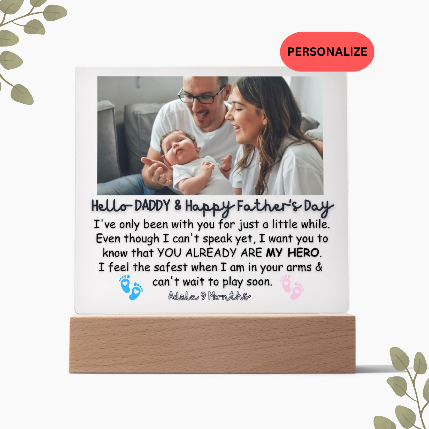 Personalized First Father's Day 2023 Gift, First Father's Day Gift From Baby, 1st Father's Day Gift Photo
