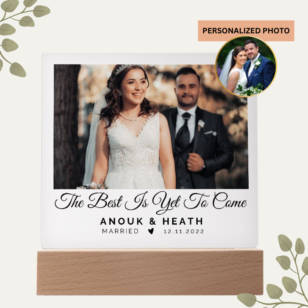 Personalized Wedding Picture Gift, Married Keepsake, 1 Year Anniversary Gift, Mr & Mrs Frame