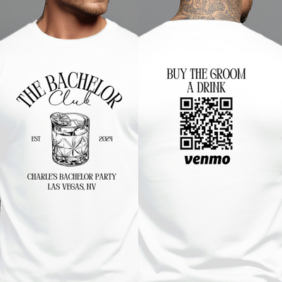 Personalized Bachelor Party Venmo Code Shirts, Groomsmen Shirt, The Bachelor Club Shirt, Whiskey Bachelor Shirt, Buy The Groom Drink Shirts