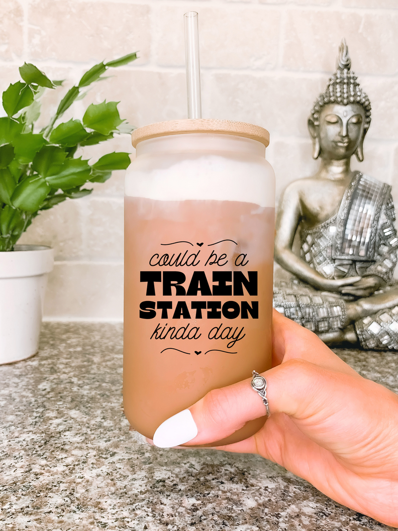Could Be a Train Station Kind of Day Glass Mug, Birthday Gift for Her, Cowgirl Travel Mug, Country Girl Tumbler