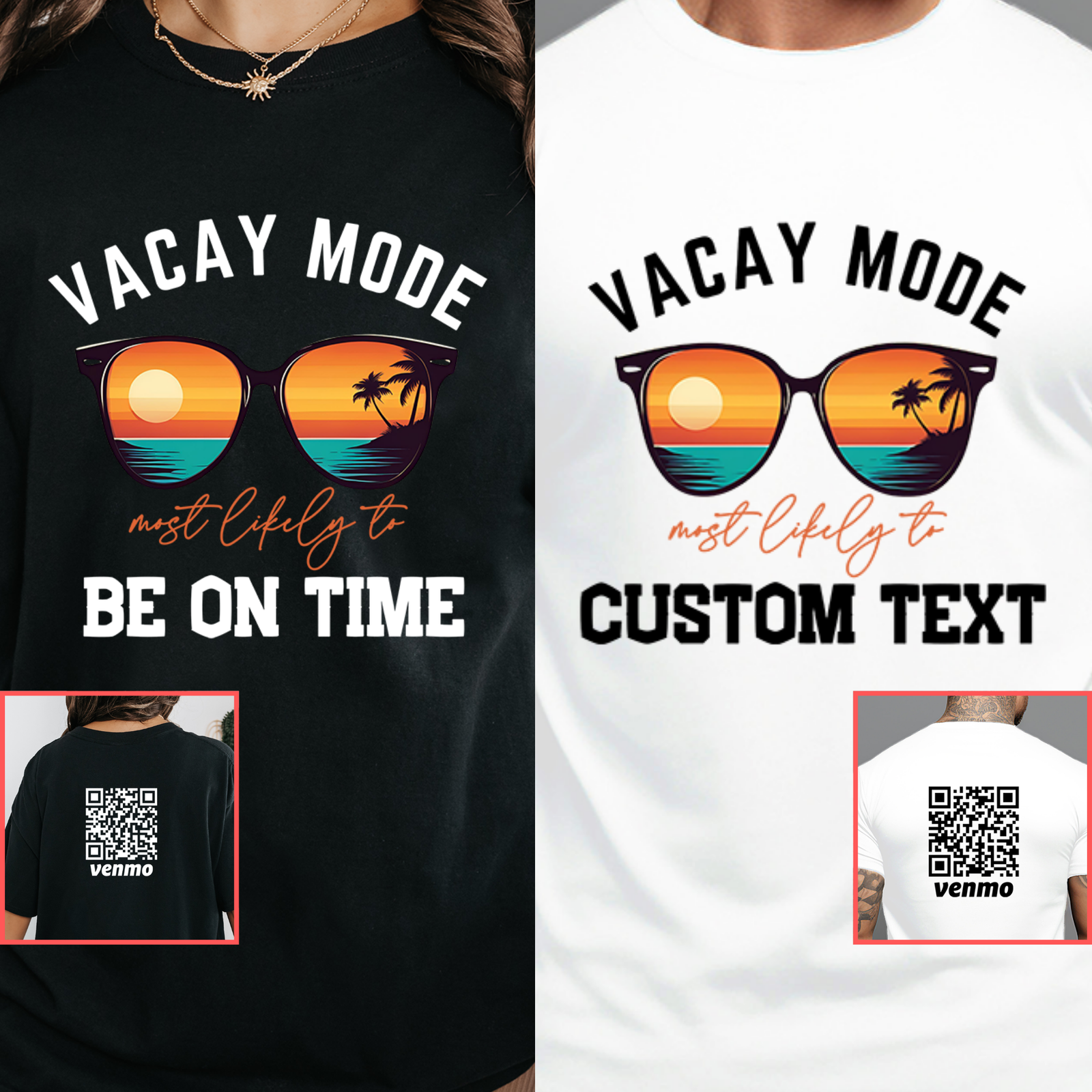 Personalized Vacay Mode Shirts, Custom Venmo Shirts, Travel Matching Shirts, Girl Trip Vacation, Summer Vacation T-shirt, Weekend Trip Shirt