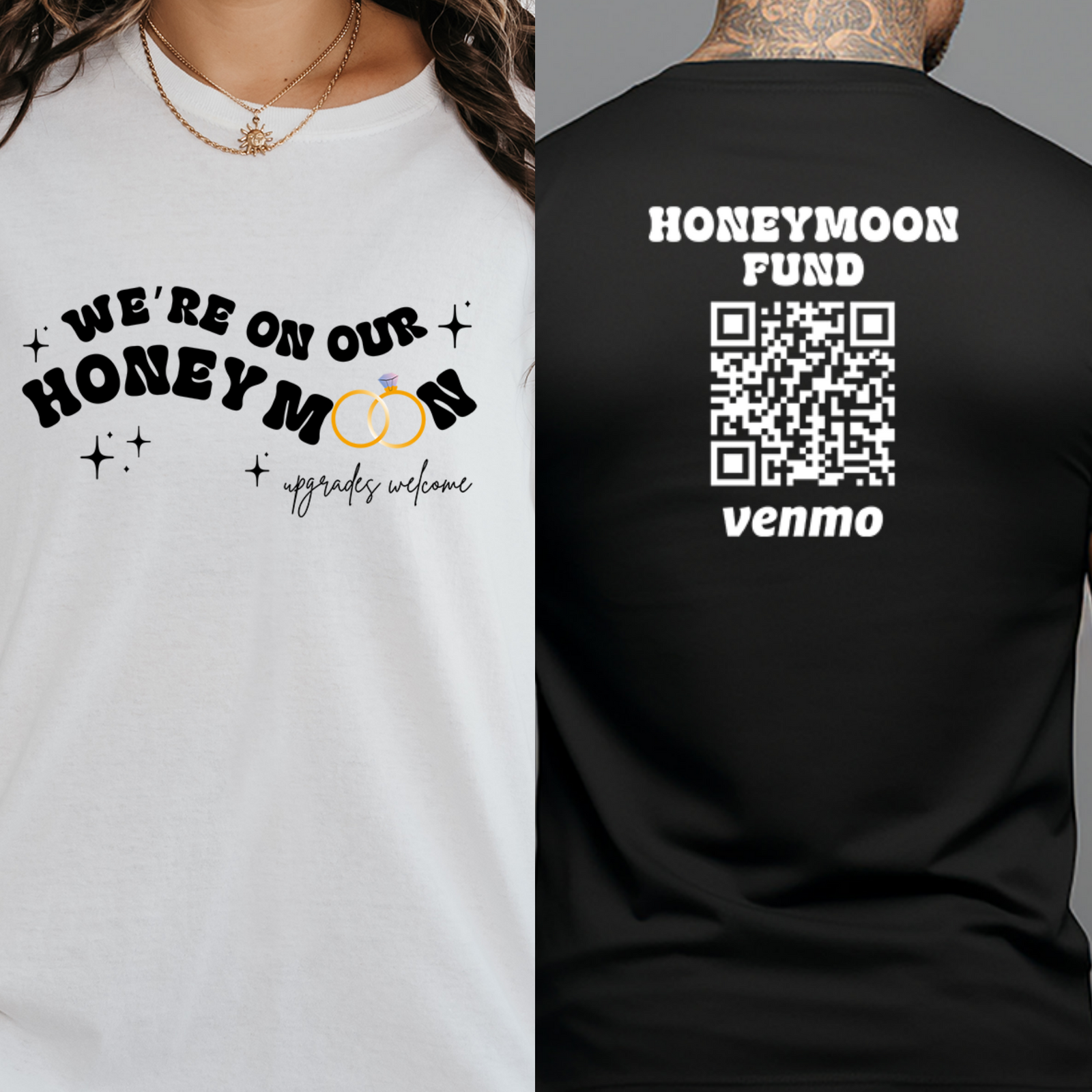 Personalized Honeymoon Fund Venmo Shirt, Honeymoon Shirts, Custom Wedding Gift, His and Hers Shirts, Mr and Mrs Shirts, Vacation Shirts