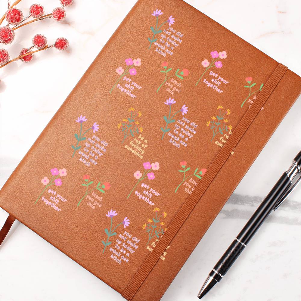 Sweary Affirmation Journal, Floral Notebook, Gratitude Journal, Birthday Gift for Best Friend, Gift for Her, Mindfulness Journal