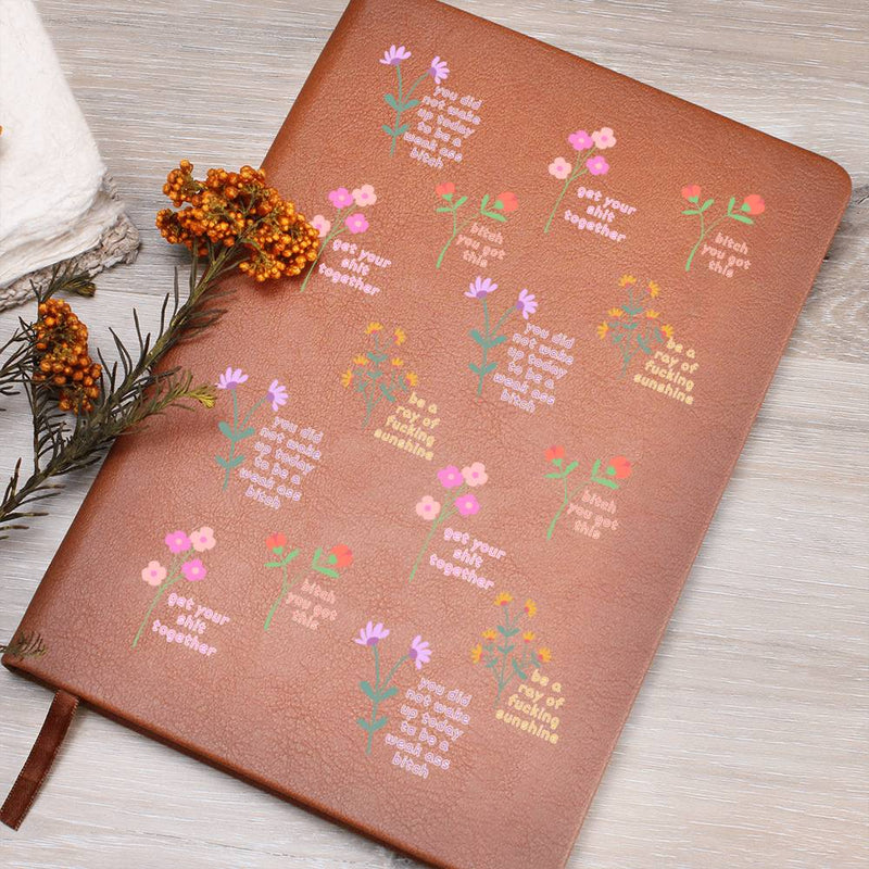 Sweary Affirmation Journal, Floral Notebook, Gratitude Journal, Birthday Gift for Best Friend, Gift for Her, Mindfulness Journal