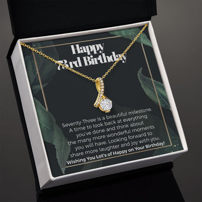 Happy 73rd Birthday Alluring Necklace, 73rd Birthday Gift For Mom, 73rd Birthday Gift Idea
