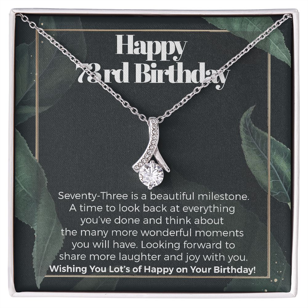 Happy 73rd Birthday Alluring Necklace, 73rd Birthday Gift For Mom, 73rd Birthday Gift Idea