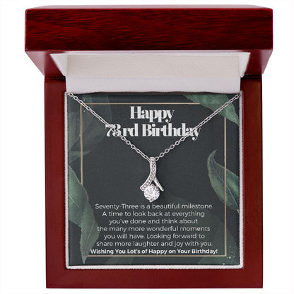 Happy 73rd Birthday Alluring Necklace, 73rd Birthday Gift For Mom, 73rd Birthday Gift Idea