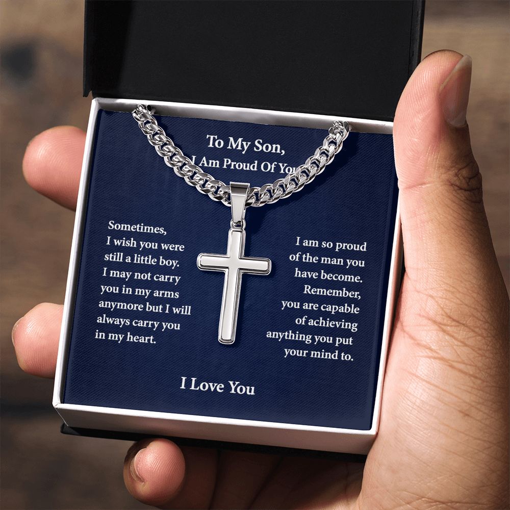 Personalized To My Son Necklace, Meaningful Gift for Son, College Graduation Gift