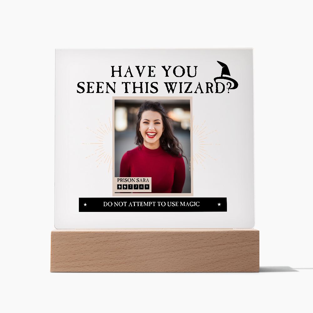 Wizard Sign, Have You Seen This Wizard, Personalized Photo Plaque, Kids Gift, Movie Inspired Gift