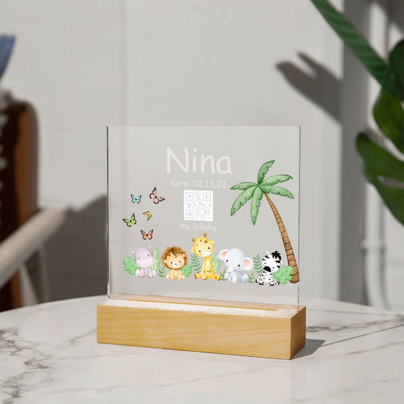 Personalized Lullaby Baby Night Light, Baby Gift Birth, Night Light Baby, Rainbow Night Lamp, Birth Gift