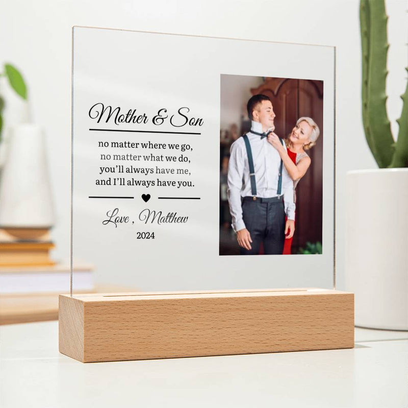 Personalized Mother Wedding Gift from Son, Picture Frame Plaque, Custom Photo Wedding Gift for Mom from Groom