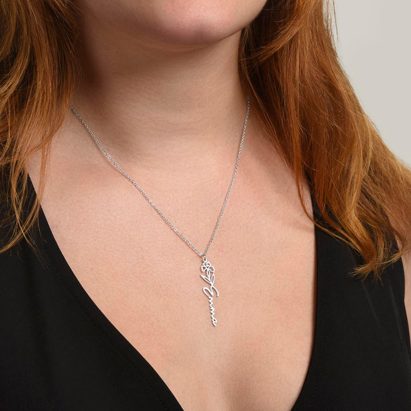 To My Amazing Mom Birthflower Month Name Necklace, Personalized Gift for Mom, Mother's Day Birthday Christmas Gifts from Son or Daughter