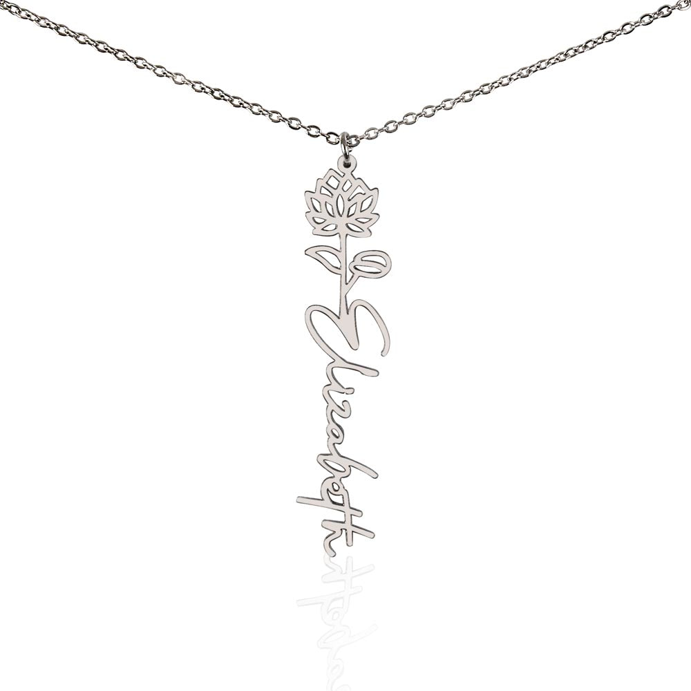 Personalized To My Boyfriends Mom Birthflower Month Name Necklace, Custom Christmas, Birthday Gift For Boyfriend's Mom, Mothers Day Gifts