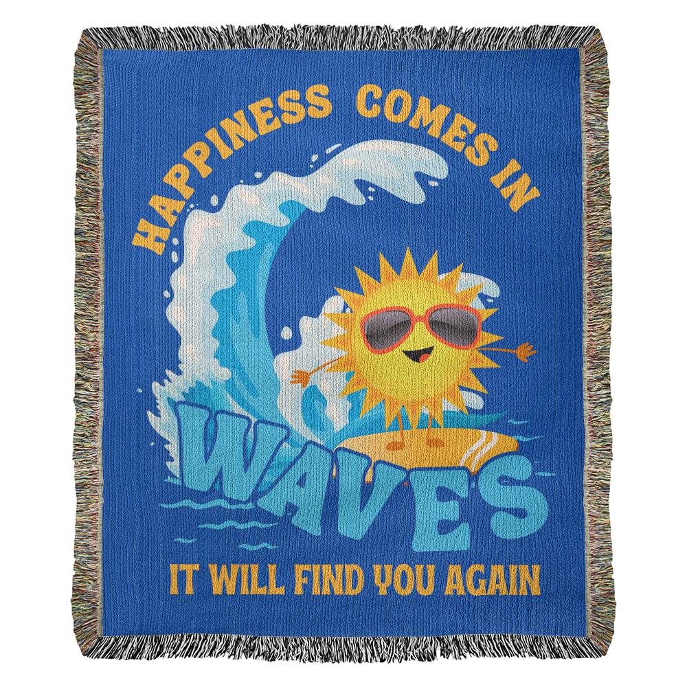 Beach Lover Blanket, Beach Blanket, Birthday Gift for Beach Lovers, Sunset Blanket, Beach Ocean Waves Themed Gift for Her