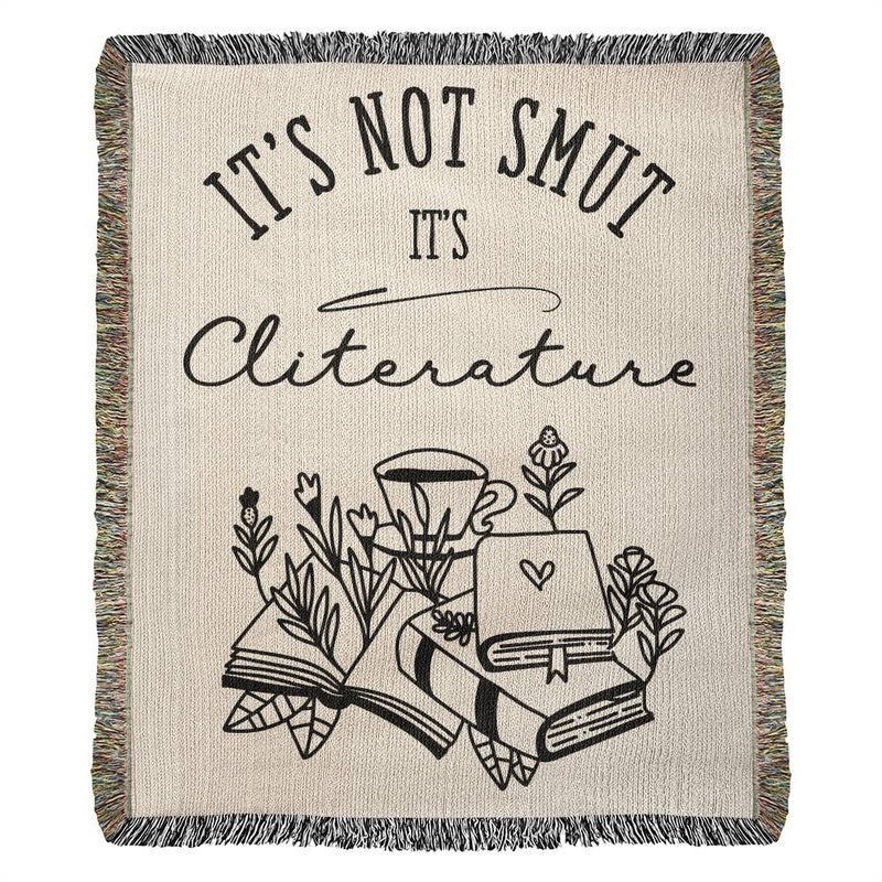 Its Not Smut It's Cliterature Woven Blanket, Stfuattdlagg, Hot Books, Booktok, Spicy Book Lover, Bookish Gift Dark Romance Reader Blanket