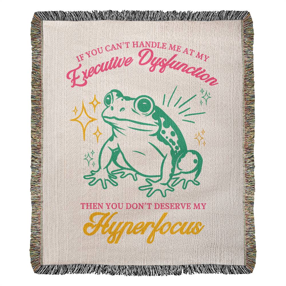 Executive Dysfunction Woven Blanket, ADHD Awareness Home Decor, Autism Gift Ideas, Mental Health Gift for Friend, Funny ADHD Blanket