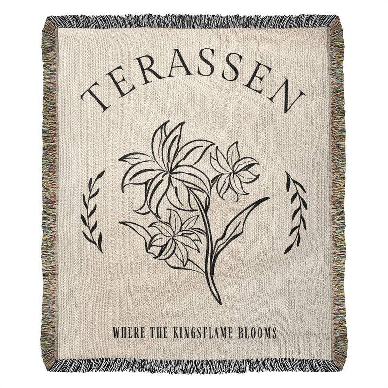 Terrasen Woven Blanket, Fantasy Reader Home  Decor, Housewarming Gift for Book Lovers, Bookish Tapestry Blanket, Velaris Gift Ideas