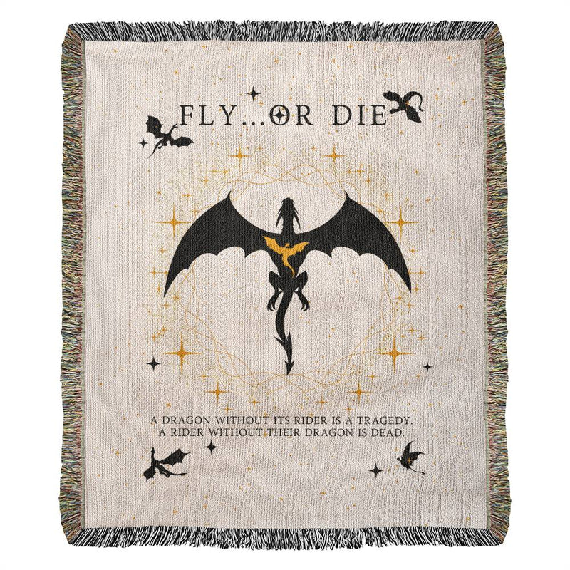 Fly or Die Throw Blanket Couch, Bookish Merch, Reader Gift Ideas For Her, Reading Blanket Book Lover Gift, Fourth Wing Home Decor