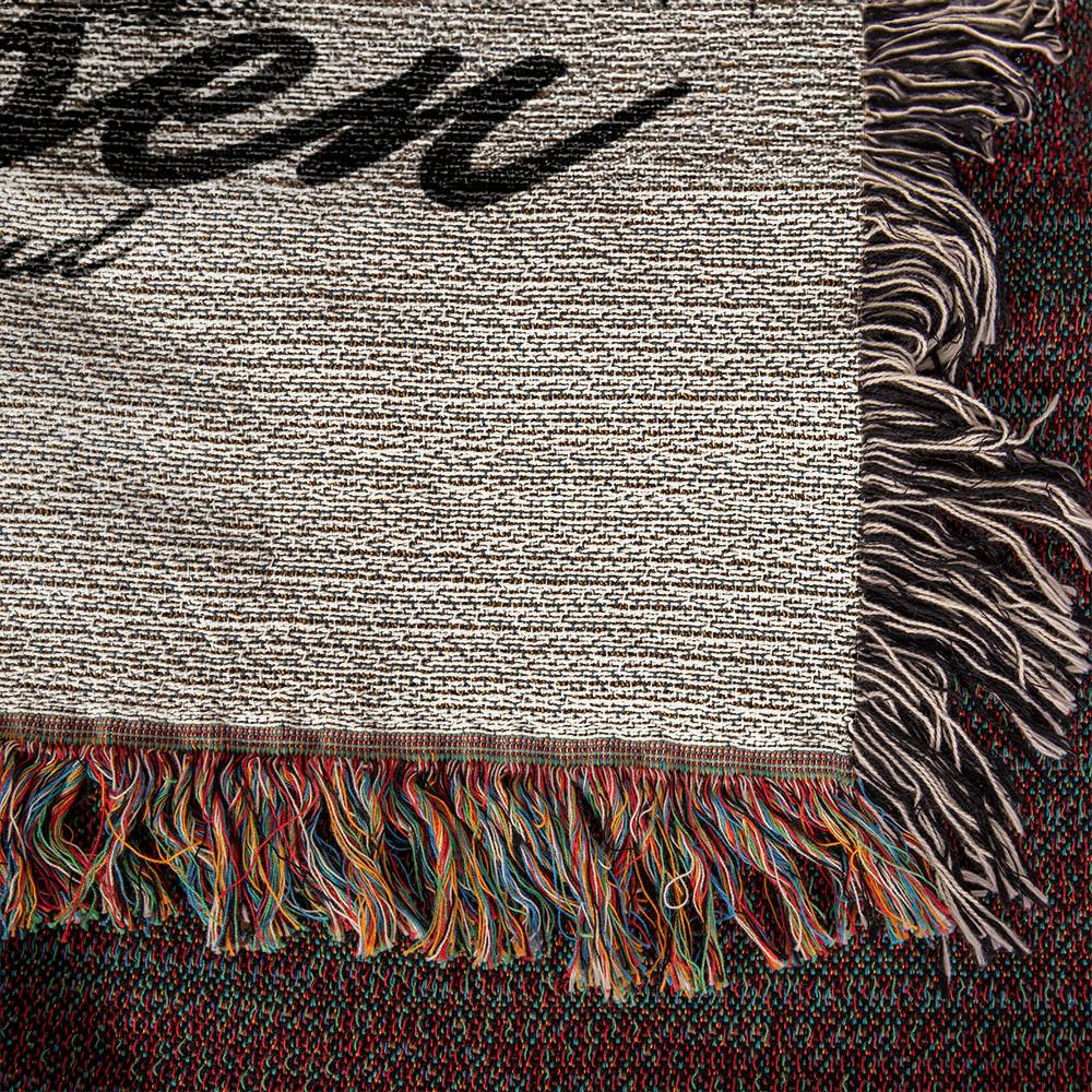 Greetings from Terrasen Blanket, Bookish Woven Blanket, To Whatever End, Fantasy Reader Gift for Her, Housewarming Gift for Book Lover