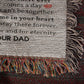 To My Daughter This Old Wolf Has Your Back Woven Blanket, Gift from Dad, Stepdad Gift to Stepdaughter Christmas, Birthday, Graduation