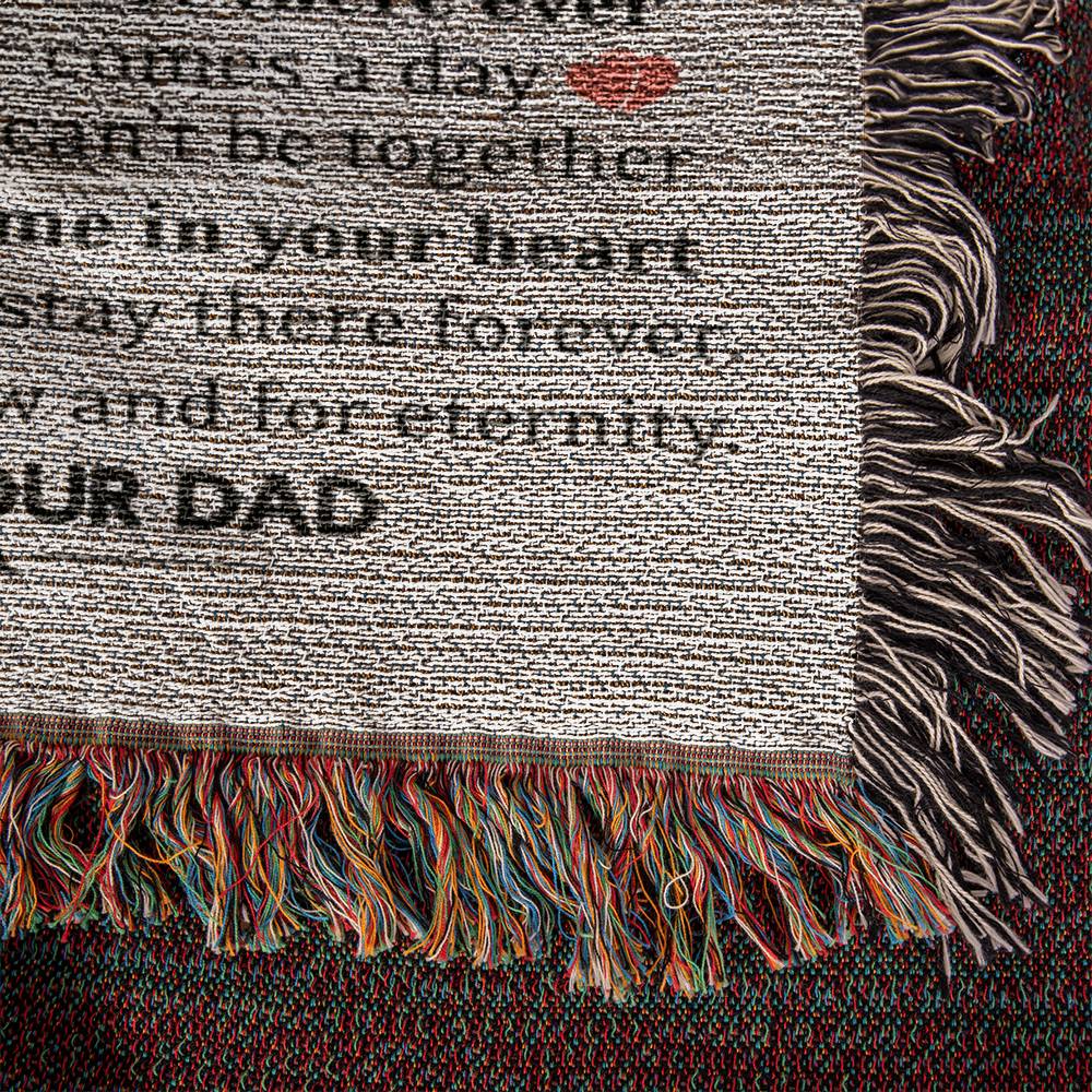 To My Daughter This Old Wolf Has Your Back Woven Blanket, Gift from Dad, Stepdad Gift to Stepdaughter Christmas, Birthday, Graduation