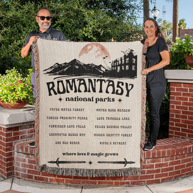 Romantasy Reader Woven Blanket, Fantasy Romance Reader Gift, Bookish Gift for Her, Book Tropes, Birthday Gift for Book Lobers