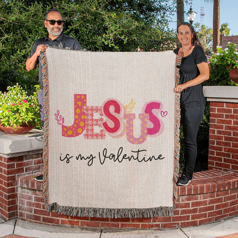 Jesus Is My Valentine Woven Throw Blanket, Jesus Valentine's Day Blanket, Christian Valentine, Religious Gift, Jesus Lover Vday Gifts