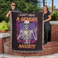 I Don't Have a Gender I Have Anxiety Woven Blanket, Finny Non Binary, lgbt Skeleton Blanket, Queer Anxiety Tapestry Blanket