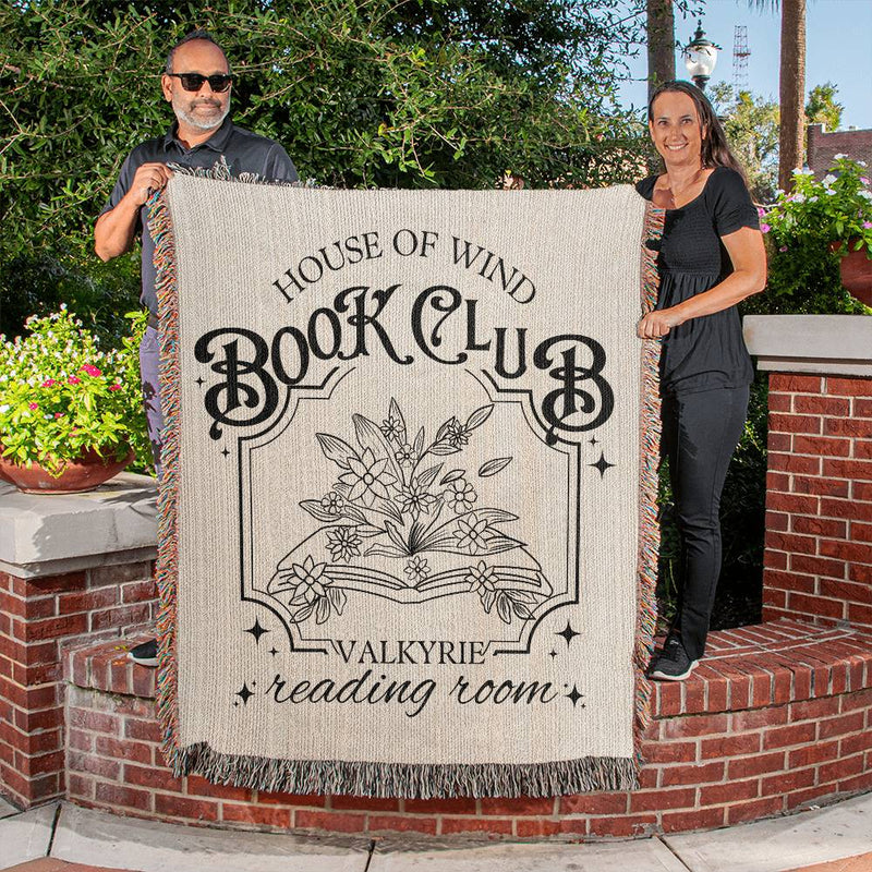 Book Club Woven Blanket, Housewarming Gift for Book Lover, Bookish Gift for Her, Birthday Gift for Bookworm, Book Nerd House Decor