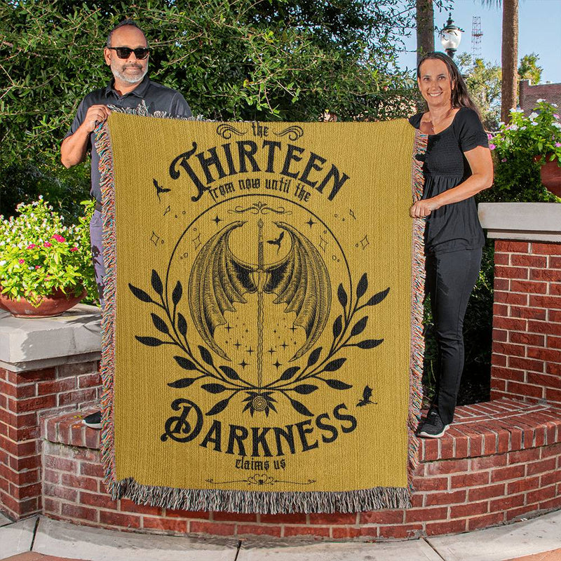 The Thirteen Throne Of Glass Yellow Woven Blanket, Bookish Home Decor, Housewarming Gift for Book Lovers, Velaris Tapestry Blanket