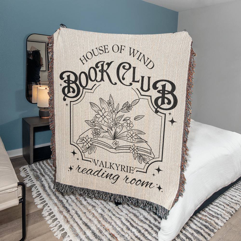 Book Club Woven Blanket, Housewarming Gift for Book Lover, Bookish Gift for Her, Birthday Gift for Bookworm, Book Nerd House Decor